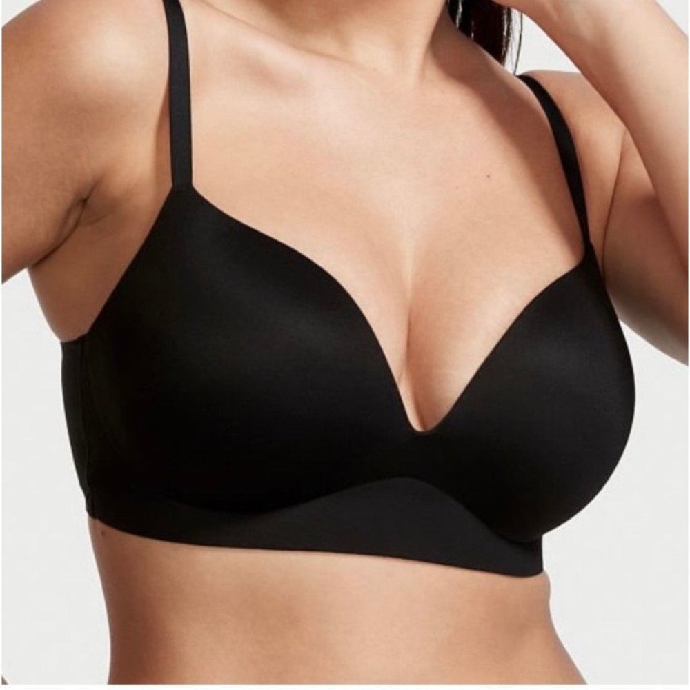 Seamless Plunge T-Shirt Bra - Black